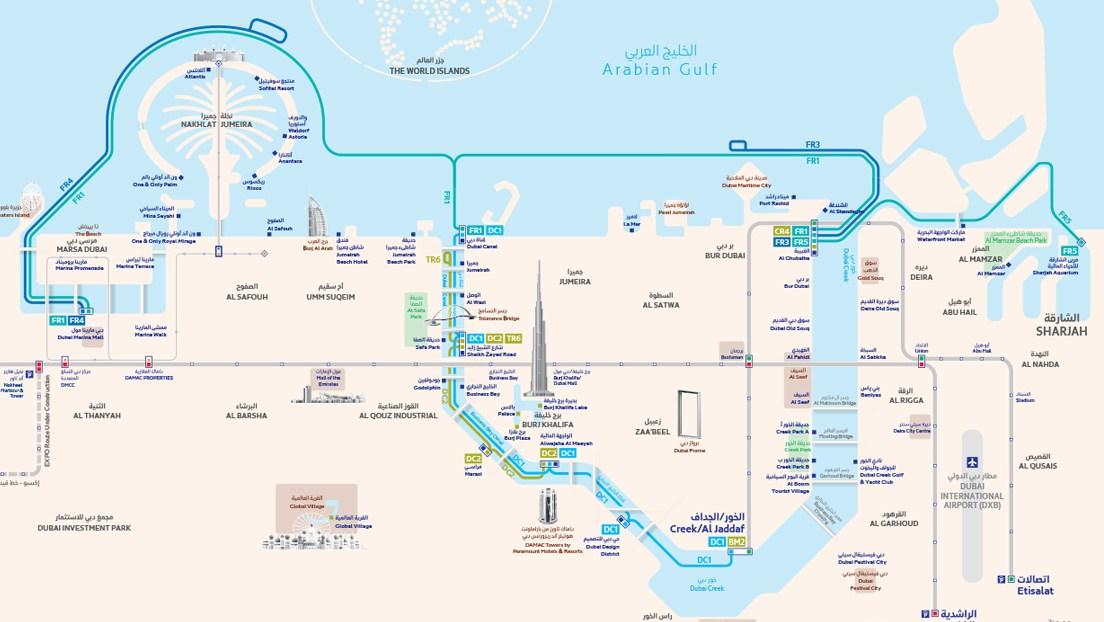 Dubaï ferry Route Map